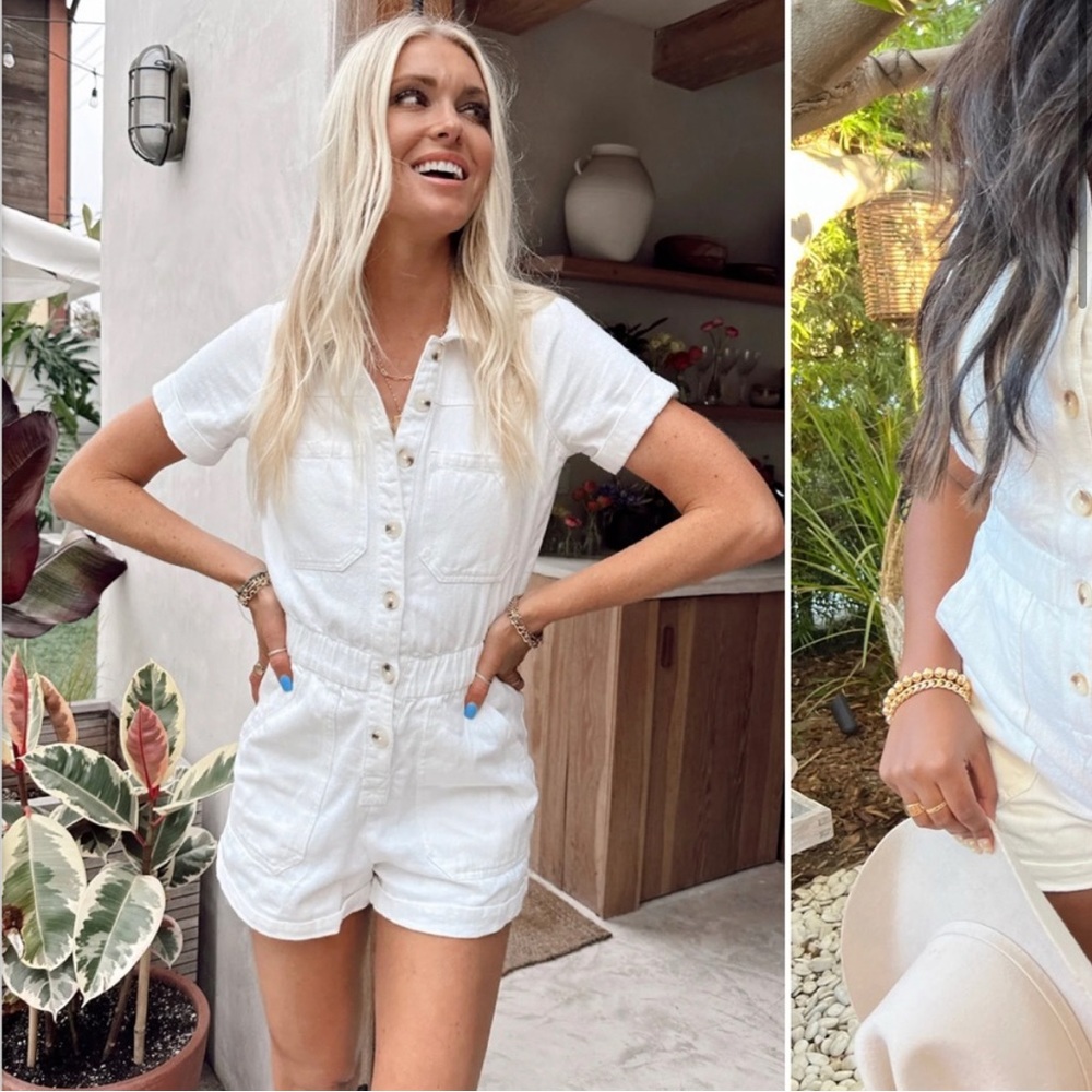 Show me your Mumu cannon romper in sea salt white size small